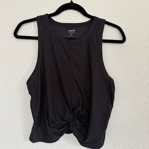 Old Navy Charcoal Twist-Front Tank Top